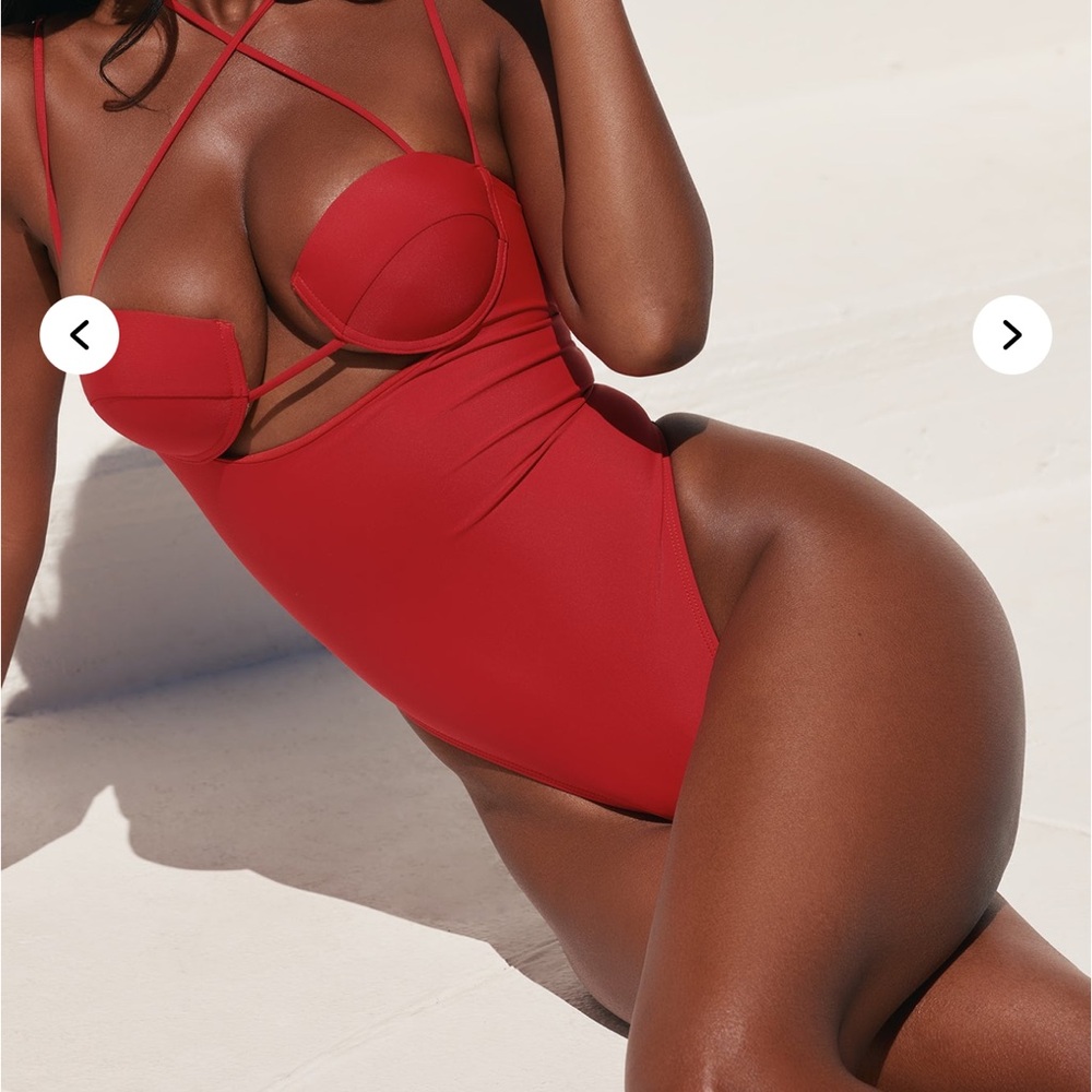 Fashion Nova Vibrant Red Swimsuit